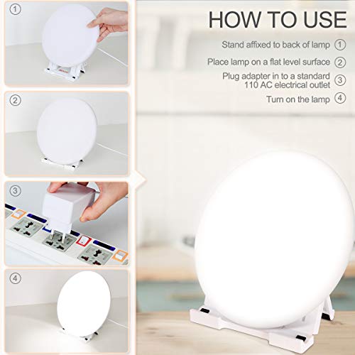 Bozily Lámpara Fototerapia 10000 Lux, Luz de Terapia Ultra Brillante Sin UV per Depresión Estacional con 3 Colores y 4 Brillo Ajustables Luz 3 Configuraciones de Temporizador