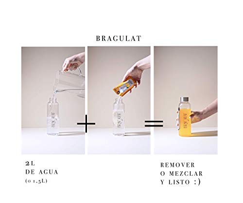 BRAGULAT | Zumo Concentrado de Frutas Sabor Frambuesa | Bebidas y Refrescos Instantáneas en Polvo | Sin Azúcar y con Vitamina C | Agua con Sabor a Frambuesa | 15 Sobres