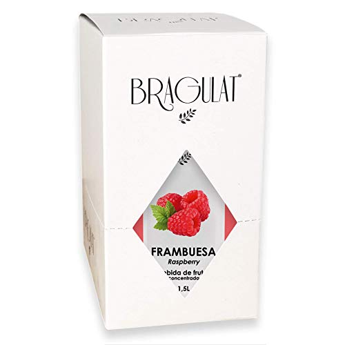 BRAGULAT | Zumo Concentrado de Frutas Sabor Frambuesa | Bebidas y Refrescos Instantáneas en Polvo | Sin Azúcar y con Vitamina C | Agua con Sabor a Frambuesa | 15 Sobres