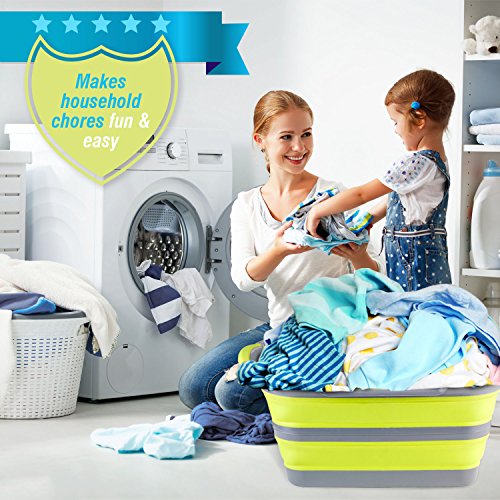 BRAMBLE! Premium Cesto de Ropa Plegable, 60cm x 40cm x 27.5cm - Gran Capacidad, Ahorra Espacio, Robusto - Ligero y Compacto Cesto Colada Plegable - Fácil de Plegar y Expandir