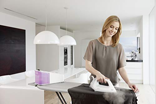 Braun Carestyle5 - Centro de planchado, 2400 w, suela bidireccional eloxal 3d, golpe de vapor 340 g/min, sistema bloqueo easylock, blanco y púrpura