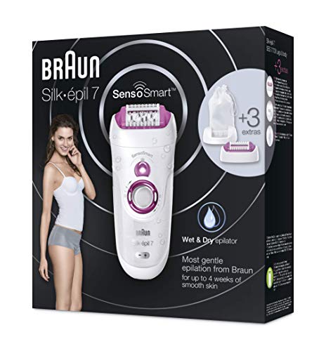 Braun EPILATOR with Tweezers Silk-EPIL SENSOSMART 7-700 (White Color)