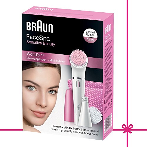 Braun Face 832-s - Set de regalo con depiladora facial y cepillo de limpieza facial, 3 accesorios