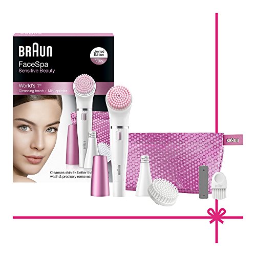 Braun Face 832-s - Set de regalo con depiladora facial y cepillo de limpieza facial, 3 accesorios