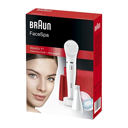 Braun Face 852 Edición Rubí - Cepillo de limpieza facial eléctrico y depiladora facial, con 4 accesorios