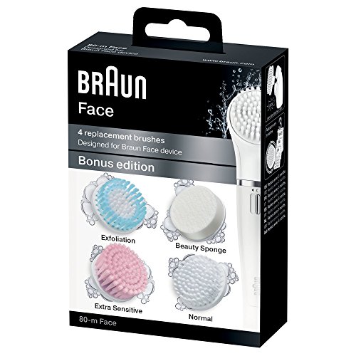 Braun Face - Cepillos de recambio para dispositivo de limpieza facial, 4 cepillos