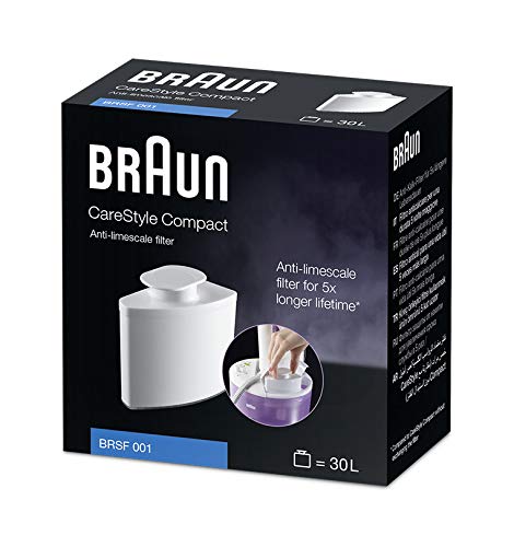 Braun Hogar BRSF001 Filtro antical Apto para Centro de Planchado CareStyle Compact, Mantenimiento y Durabilidad x5 de la Plancha, Blanco