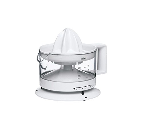Braun Hogar CJ3000-Tribute Collection Exprimidor de zumos, 20 W, 0.35 litros, 0 Decibelios, Acero Inoxidable, plástico, Blanco