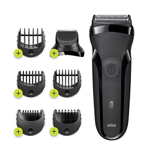Braun Series 3 Shave&Style 300BT, Afeitadora Eléctrica 3 en 1, Máquina de Afeitar Para Hombre Con Recortadora De Precisión Para La Barba, 5 Peines, Color Negro