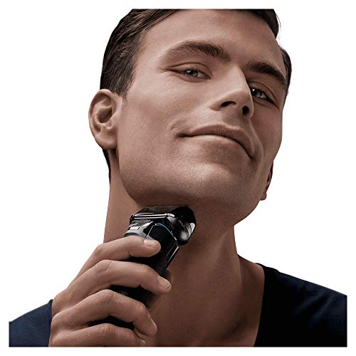 Braun Series 5 5147 s - Afeitadora eléctrica hombre, Afeitadora Barba, en Húmedo y Seco, Recortadora de Precisión Extraíble, Recargable e Inalámbrica, Negro/Azul/Cromo