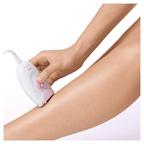 Braun Silk-épil 3 3-321 - Depiladora para mujer con rodillos de masaje y recortadora para la línea del bikini, blanco/rosa