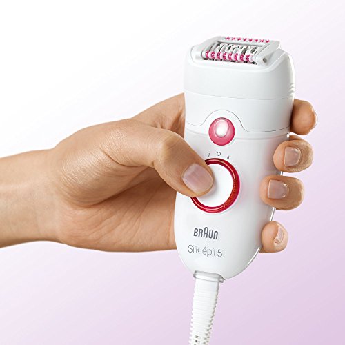 Braun Silk-épil 5 5185 Young Beauty Legs - Depiladora (Epilator) Crimson, Color blanco