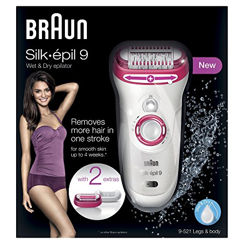 Braun Silk-épil 9 9-521 - Depiladora con tecnología Seco & Húmedo, sin cable, 2 accesorios