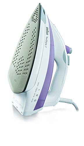 Braun Texstyle 7 TS715 - Plancha para la Ropa de Vapor de 2300W, Suela Eloxal, Golpe de Vapor de 140gr/min, Sistema Antical y Antigoteo, Color Blanco y Lila