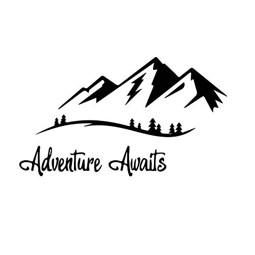 Brave Mountain Adventurer Pegatina decoración de Ventana de Coche Personalidad PVC Impermeable calcomanía Negro/Blanco, 17 cm * 10 cm
