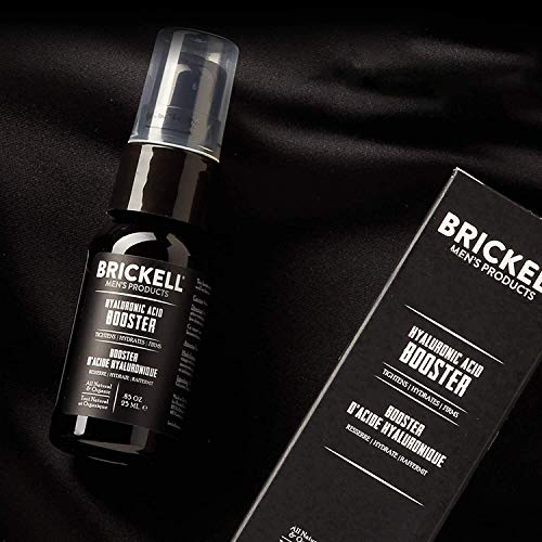 Brickell Men's Hyaluronic Acid Booster para hombres, Booster de ácido hialurónico natural y orgánico para el rostro para reducir las líneas finas y las arrugas, .25ml, Sin fragancia