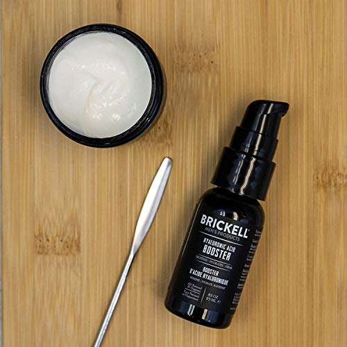 Brickell Men's Hyaluronic Acid Booster para hombres, Booster de ácido hialurónico natural y orgánico para el rostro para reducir las líneas finas y las arrugas, .25ml, Sin fragancia