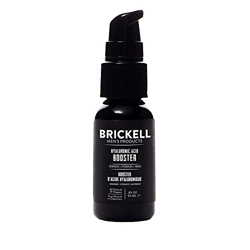 Brickell Men's Hyaluronic Acid Booster para hombres, Booster de ácido hialurónico natural y orgánico para el rostro para reducir las líneas finas y las arrugas, .25ml, Sin fragancia