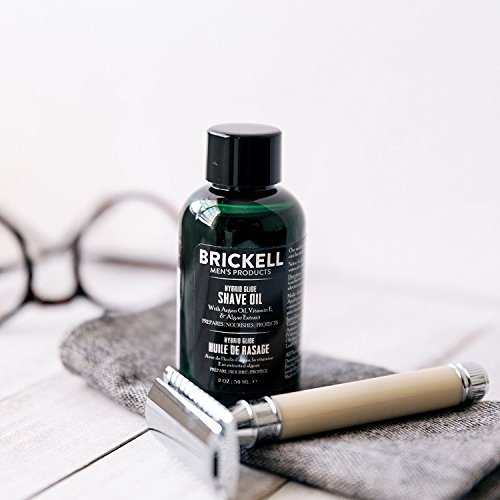 Brickell Men's Products – Aceite de Afeitado Híbrido para Barba – Aceite Pre-Afeitado Natural y Orgánico para Hombres – 59 ml