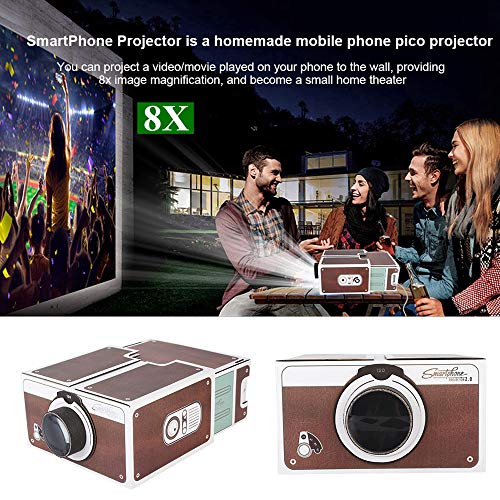 Bricolaje teléfono Inteligente proyector, Mini Bricolaje hogar portátil Inteligente teléfono móvil proyector Home Cinema, portátil Mini teléfono móvil casero proyector Pico