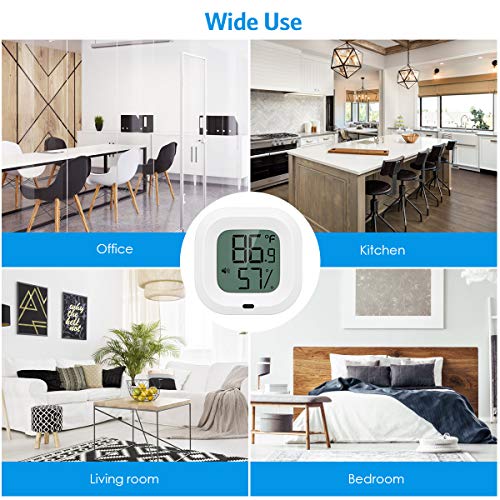 Brifit Higrómetro Termómetro Bluetooth, Sensor Inalámbrico Preciso de Monitoreo de Temperatura de Humedad, Alcance 35m, Pantalla en Teléfono iOS o Android a Través de Aplicación, para Hogar, Oficina