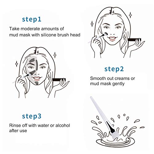 Brocha Silicona Mascarilla Facial, Sopownic Cepillo de la Máscara Cara Juego de Brochas de Silicona Suave Pincel para Aplicar Faciales Máscara de Barro Cosmética de Ojos Suero o Bricolaje 3Pcs