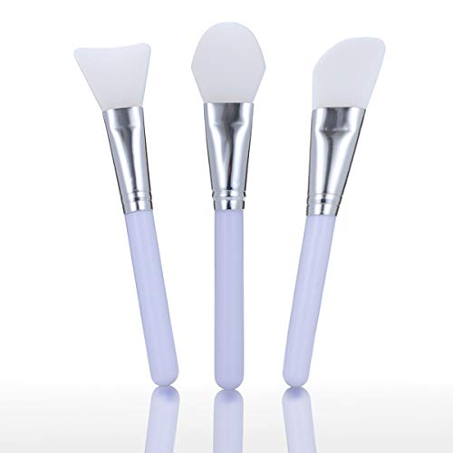 Brocha Silicona Mascarilla Facial, Sopownic Cepillo de la Máscara Cara Juego de Brochas de Silicona Suave Pincel para Aplicar Faciales Máscara de Barro Cosmética de Ojos Suero o Bricolaje 3Pcs