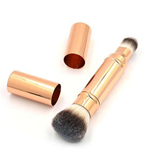 Brochas de maquillaje Kousa, 2 en 1, retráctiles, 2 en 1, con doble punta retráctil, para base de maquillaje facial y para viajes en casa