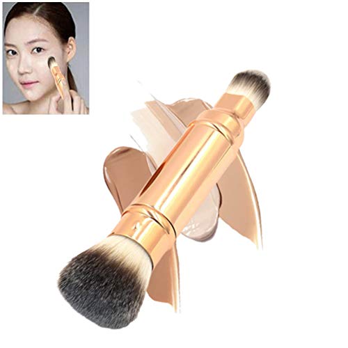 Brochas de maquillaje Kousa, 2 en 1, retráctiles, 2 en 1, con doble punta retráctil, para base de maquillaje facial y para viajes en casa