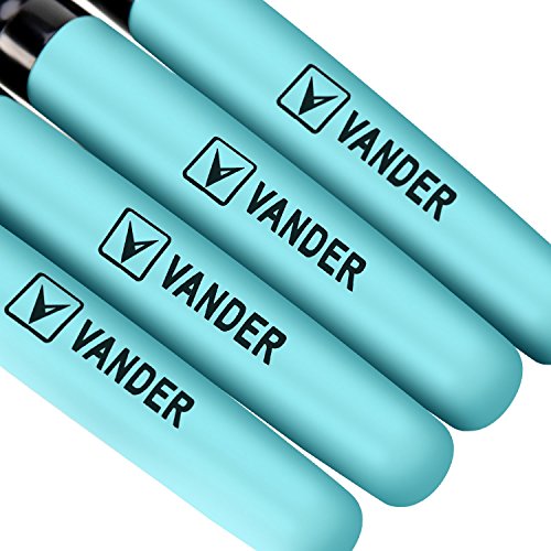 brochas de maquillaje,Vander- Juego de 32 brochas de maquillaje profesionales, base sintética, polvos, correctores, brochas de belleza con bolsa de viaje para cosméticos, azul