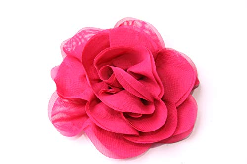 Broche de varias capas de color rosa magenta oscuro con diseño de flor elegante para mujer que se puede llevar como una horquilla para el pelo, moda fabulosa (T608)