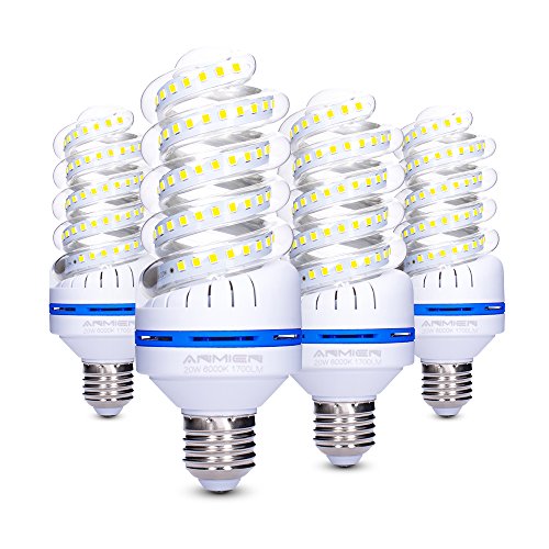 Bro.Light Bombillas LED E27, No Regulable, 20W (Equivalente a 150 vatios), Blanca Fria 6000K, 360 Degree Ángulo de haz, Bombillas LED de 1700 Lumens, AC 85-265 volts, 4-Pack