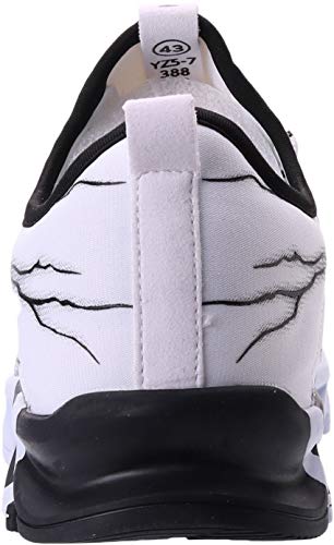 BRONAX Zapatos para Correr en Montaña y Asfalto Aire Libre y Deportes Zapatillas de Running Padel para Hombre Blanco Negro 43