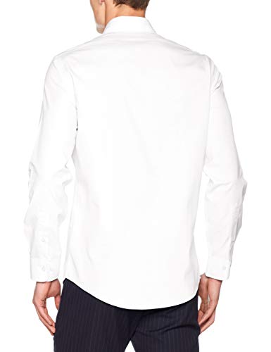 BROOKS BROTHERS Camicia Milano con Logo Cotone Manica Lunga Camisa Casual, Bianco (White 100), L para Hombre