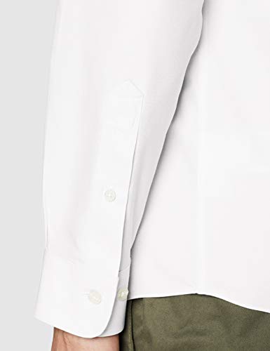 BROOKS BROTHERS Camicia Milano con Logo Cotone Manica Lunga Camisa Casual, Bianco (White 100), L para Hombre