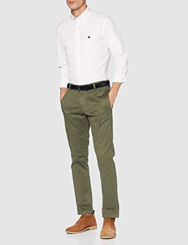 BROOKS BROTHERS Camicia Milano con Logo Cotone Manica Lunga Camisa Casual, Bianco (White 100), L para Hombre