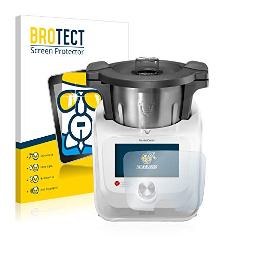 BROTECT Protector Pantalla Cristal Compatible con SilverCrest Monsieur Cuisine Connect Protector Pantalla Vidrio Dureza 9H AirGlass