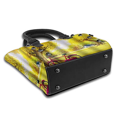 BROWCIN Ginkgo Biloba Bicicleta De Dibujos Animados Otoño Desmontable Moda Tendencia Bolso de las señoras Bolso de hombro