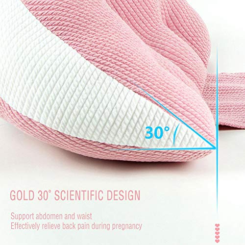 Brownrolly Almohada para El Embarazo con Cama Lateral, Soporte De Cuña Ajustable para La Cintura Cuerpo Posicionadores para Mujeres De La Boda Lactancia Gemelos