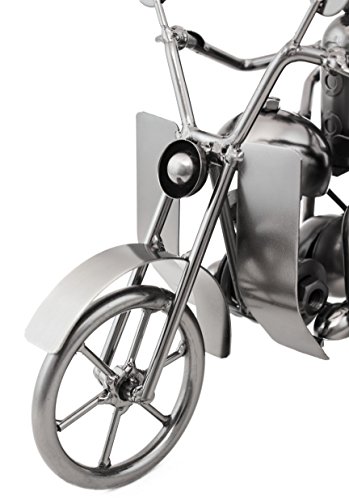 Brubaker – Soporte para botellas de vino con perro y perro – Escultura de metal con tarjeta de regalo