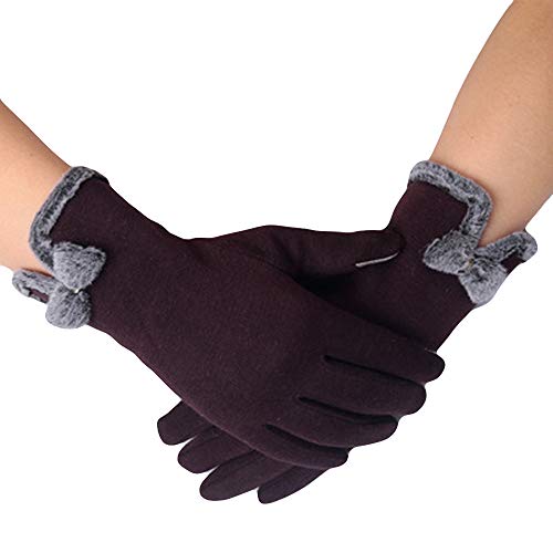 Bruce Dillon 2018 Pantalla de Guante Elegante para Mujer Guantes de muñeca Suaves de Invierno con Lazo cálido Guantes Cachemira Guante de Dedo Completo 0