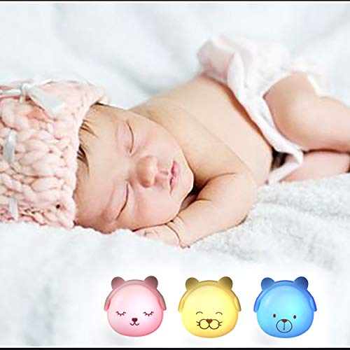 Brunoko luz nocturna infantil enchufe con Sensor de Luz Automático - luz quitamiedos infantil enchufe Pared - luz bebe para Habitación Bebé, Pasillos y Baño - Set de 3 Ositos - Diseñado en España