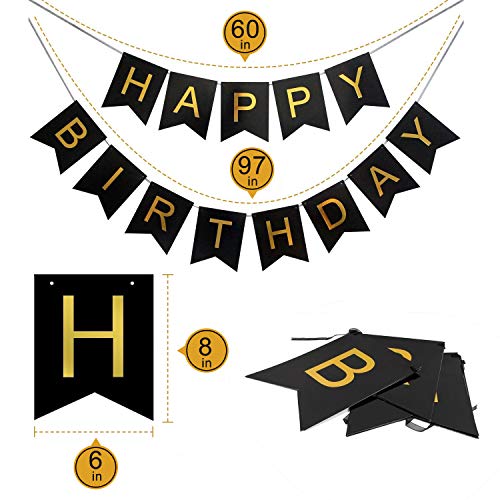 BSL 50.o Kit de Decoraciones de la Fiesta de cumpleaños, Bandera del Feliz Cumpleaños, 50.ª Globos de Número de Oro, Globos de Estrellas de látex, Decoraciones de Cumpleaños de 50 Años de Edad