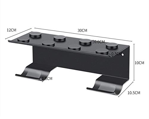 BUBM Soporte Rizador de Pelo para Dyson Airwrap Styler, montado en la Pared Soporte, Estante de Almacenamiento de baño para rizar el Cabello Dyson y 7 barriles de rizos (Negro)