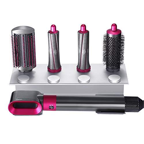 BUBM Soporte Rizador de Pelo para Dyson Airwrap Styler, montado en la Pared Soporte, Estante de Almacenamiento de baño para rizar el Cabello Dyson y 7 barriles de rizos (Plata)