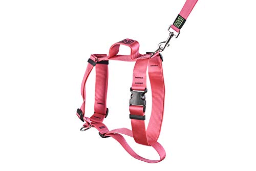bub's Not Pull - arnés con asa para Perro Grande Sistema Anti tirón (Comprobar tamaño: Cuello 43-74cm Pecho 59-94cm) (Rosa)