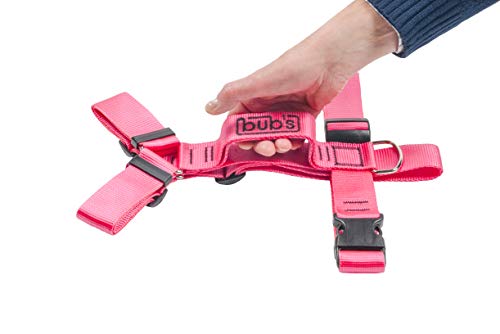 bub's Not Pull - arnés con asa para Perro Grande Sistema Anti tirón (Comprobar tamaño: Cuello 43-74cm Pecho 59-94cm) (Rosa)