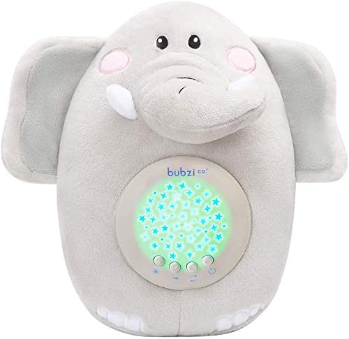 Bubzi Co Peluche para Bebé Elefante - Máquina de Ruido Blanco – Luz quitamiedos infantil – Regalo para Bebé Niña y Niño - Regalo de Baby Shower - Calmante del Sueño – Regalo para Recién Nacido