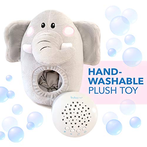 Bubzi Co Peluche para Bebé Elefante - Máquina de Ruido Blanco – Luz quitamiedos infantil – Regalo para Bebé Niña y Niño - Regalo de Baby Shower - Calmante del Sueño – Regalo para Recién Nacido