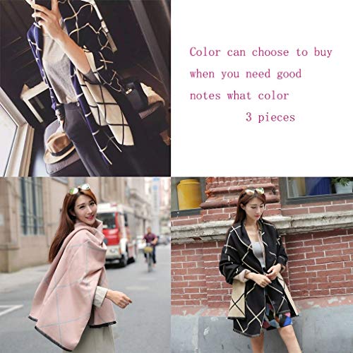 Bufanda Otoño e Invierno Largo Cuadros Chal Doble Grueso Largo Cuello de Invierno Chal (Color : F)